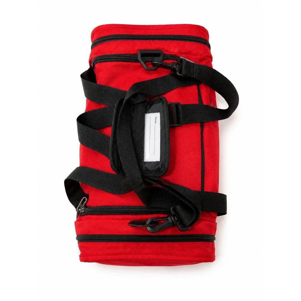 Nike Team Training Duffel Bag Red Black Gym Travel Sport Swoosh BA4895-601